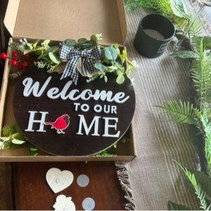 Interchangeable Welcome Sign for Front Door, Christmas Wreaths for Front Door